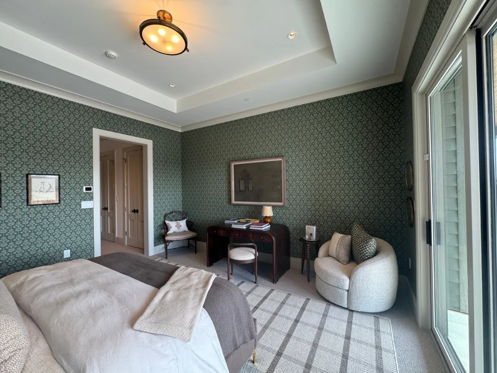 Wallpaper installation applied with precise alignment and seamless interior wall finish